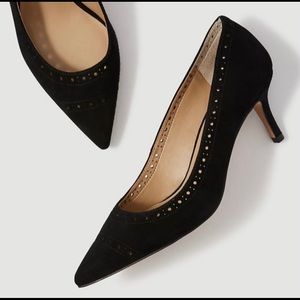 Ann Taylor April Perforated Suede Pumps